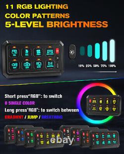 Braveway RGB 8 Gang Switch Panel LED Relay System Off-road bluetooth APP Control