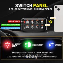 Braveway RGB 8 Gang Switch Panel LED Relay System Off-road bluetooth APP Control
