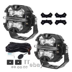 Crosshair LED Pod Light 3.5 160W For Off Road White+Amber DRL Side Shooter IP68