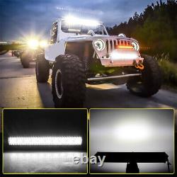 Curved 50inch 1280W LED Light Bar Spot Flood Combo Driving OffRoad Pickup Wiring
