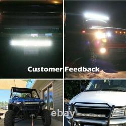 Curved Tri Row LED Light Bar Spot Flood Driving Offroad 52/50/42/32/22'' +wiring