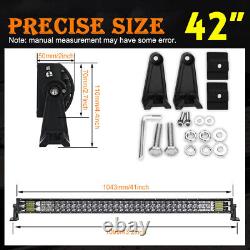 Dual-Row 22/32/42/52Inch Straight LED Light Bar Spot Flood Offroad 4WD Driving