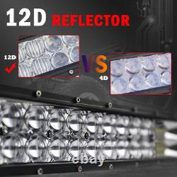 Dual Row Straight 42inch LED Light Bar Spot Flood Driving For Roof Offroad Truck