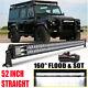 Fits Land Rover Defender Led Light Bar 3-row 52 Spot Flood Offroad Driving+wire