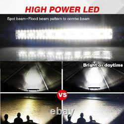Fits Land Rover Defender Led Light Bar 52 Tri-Row Offroad Spot Flood Combo+Wire