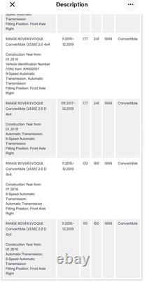 Genuine LAND ROVER DISCOVERY-EVOQUE 2.0-2.0-D DRIVESHAFT OFF/SIDE 2011 ONWARDS