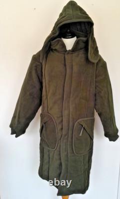 Land Rover 2000 Heavy Duty Quilted Green Fleece Coat Zip-off Hood Bag Size S