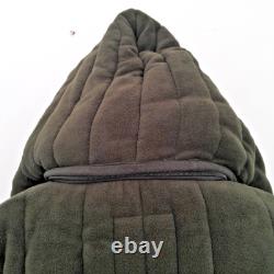 Land Rover 2000 Heavy Duty Quilted Green Fleece Coat Zip-off Hood Bag Size S