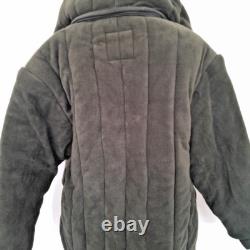 Land Rover 2000 Heavy Duty Quilted Green Fleece Coat Zip-off Hood Bag Size S