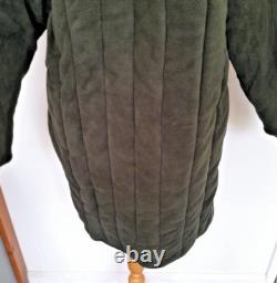 Land Rover 2000 Heavy Duty Quilted Green Fleece Coat Zip-off Hood Bag Size S