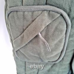 Land Rover 2000 Heavy Duty Quilted Green Fleece Coat Zip-off Hood Bag Size S