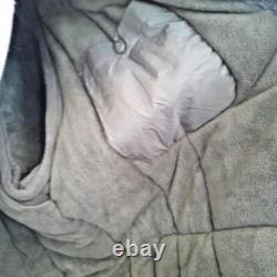 Land Rover 2000 Heavy Duty Quilted Green Fleece Coat Zip-off Hood Bag Size S