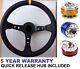 Leather Steering Wheel And Quick Release Snap Off Boss Kit Hub 350mm 13.7 Inch