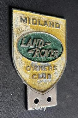 Midland Land Rover Owners Club Vintage Radiator Grille Car Badge Off Road Groupe