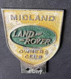 Midland Land Rover Owners Club Vintage Radiator Grille Car Badge Off Road Groupe