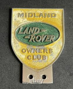 Midland Land Rover Owners Club Vintage Radiator Grille Car Badge Off Road Groupe Midland Land Rover Owners Club Vintage Radiator Grille Car Badge Off Road Groupe