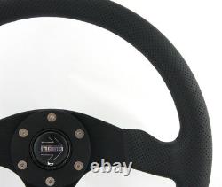 Momo Leather Perforated Sports Steering Wheel Competition 13 25/32in Black V