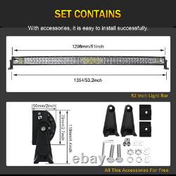 Off-Road For Land Rover Discovery CURVED 52INCH LED LIGHT BAR + Brackets Mounts