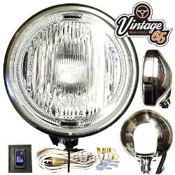 PAIR OF WIPAC 12V 160MM STAINLESS STEEL ROUND SPOT LAMPS LIGHTS 4x4 OFF ROAD
