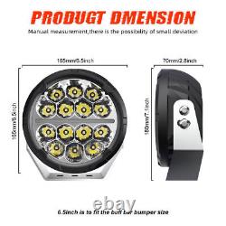 Pair 7 Inch Round off Road Spot Beam LED Driving Lights Dual Color DRL Truck