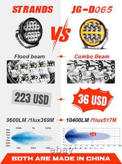 Pair 7 Inch Round off Road Spot Beam LED Driving Lights Dual Color DRL Truck