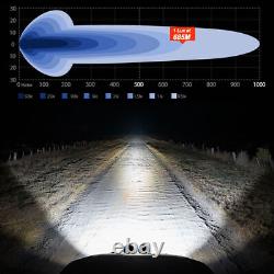 Pair 7 Inch Round off Road Spot Beam LED Driving Lights Dual Color DRL Truck