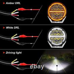 Pair 7 Inch Round off Road Spot Beam LED Driving Lights Dual Color DRL Truck