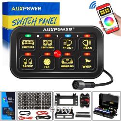 RGB 8 Gang ON/OFF Switch Panel Circuit Control Box LED Light Bar Marine Boat Car