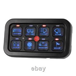 RGB 8 Gang Switch Panel On-Off LED Car Switch Panel Circuit Control DC 12V/24V