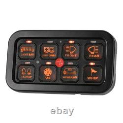 RGB 8 Gang Switch Panel On-Off LED Car Switch Panel Circuit Control DC 12V/24V