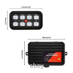 RGB 8 Gang Switch Panel On-Off LED Car Switch Panel Circuit Control DC 12V/24V