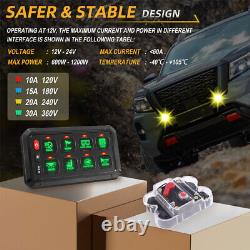 RGB 8 Gang Switch Panel On-Off LED Circuit Control For Jeep Off-Road UTV Marine