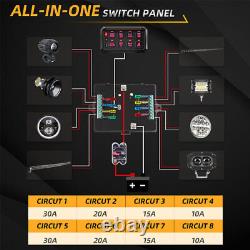 RGB 8 Gang Switch Panel On-Off LED Circuit Control For Jeep Off-Road UTV Marine