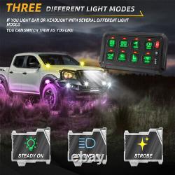 RGB 8 Gang Switch Panel On-Off LED Circuit Control For Jeep Off-Road UTV Marine