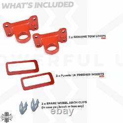 Rear Tow Hook Loop for Defender X ALL RED kit recovery point offroad + inserts