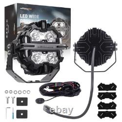 Round LED Auxiliary Driving Lights 270° Beam For Off Road 4WD Truck Marine 6000K