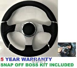 Sports 350mm Steering Wheel And Snap Off Boss Kit 48 Spline Land Rover Defender/