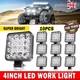 Square Car Led Work Light Bar Flood Spot Light Driving Offroad Truck Suv 4x4 Atv