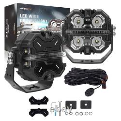 Square LED Driving Light 3.5 160W For Off Road Vehicle White Amber DRL IP68