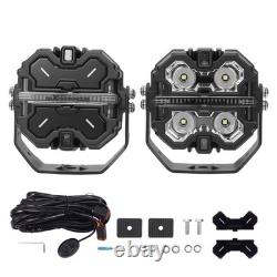 Square LED Driving Light 3.5 160W For Off Road Vehicle White Amber DRL IP68
