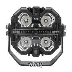 Square LED Driving Light 3.5 160W For Off Road Vehicle White Amber DRL IP68