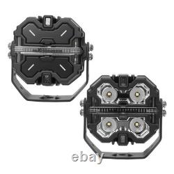 Square LED Driving Light 3.5 160W For Off Road Vehicle White Amber DRL IP68