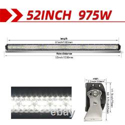 Straight 3-Rows 22/32/42/52 Combo Led Work Light Bar Driving Offroad Car Truck