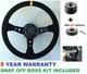 Suede Snap Off Steering Wheel & Boss Kit Fit Land Rover Defender 48 Spline