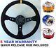 Suede Steering Wheel And Quick Release Snap Off Boss Kit Hub 350mm 13.7 Inch
