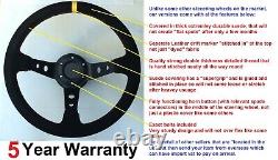 Suede Steering Wheel And Quick Release Snap Off Boss Kit Hub 350mm 13.7 Inch