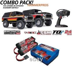 Traxxas 82046-4 TRX-4 1979 Ford BRONCO 110 4WD Rtr Tqi + TRX 3S Combo Red