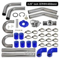 Universal 2.25 57mm Aluminum Turbo Intercooler Pipe + BOV Turbo Blow Off Kit BL