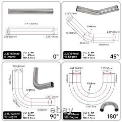 Universal 2.25 57mm Aluminum Turbo Intercooler Pipe + BOV Turbo Blow Off Kit BL