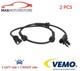 Capteur De Vitesse De Roue Abs Arrière Vemo V48-72-0081 Paire 2pcs I Nouveau Remplacement Oe